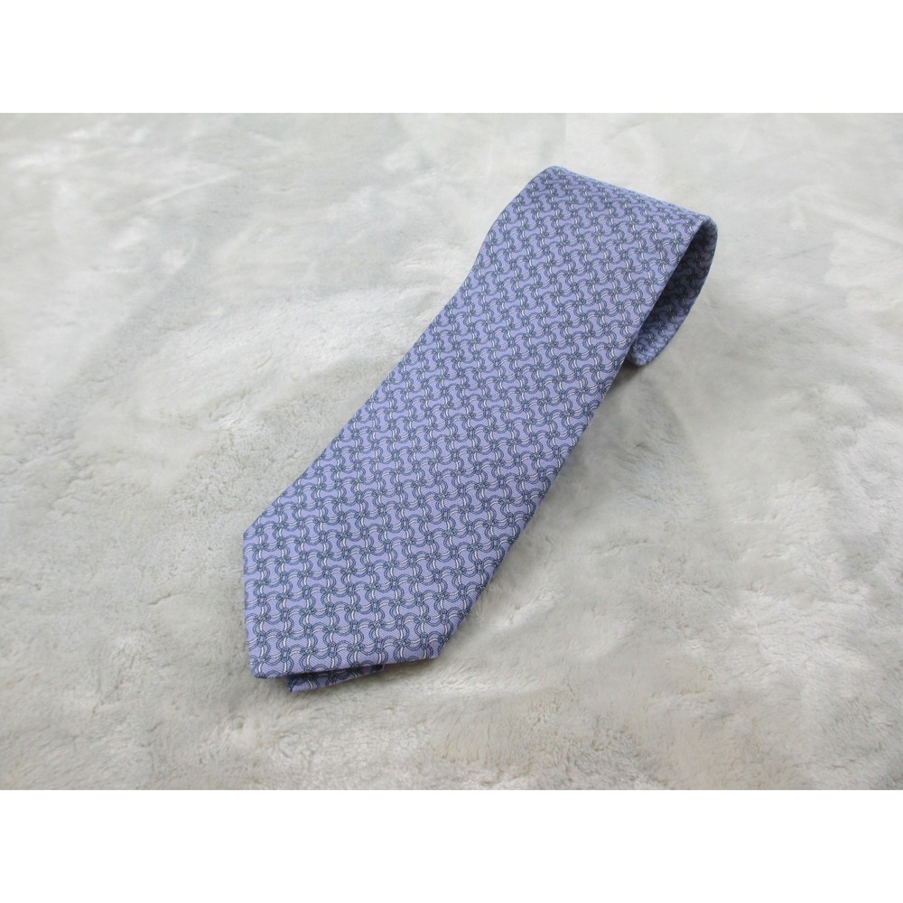 NEW ETON Neck Tie Mens Purple Geometric Silk Made In Italy Casual 01